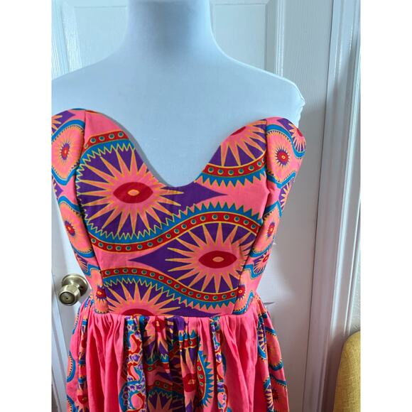 Boho Colorful Strapless Maxi Dress - Picture 4 of 7